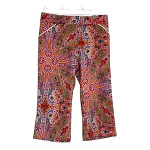 Peter Millar Karlie Sateen Vibrant Paisley Golf Capri‎ Pants Trousers Womens  8